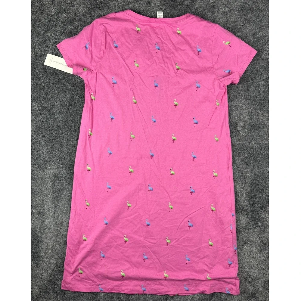 Charter Club Intimates Pink Flamingo Cotton Henley Nightgown XS New